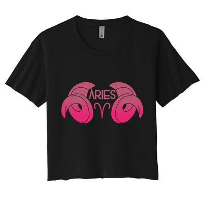 Zodiac Aries Ram Horns Crop Top