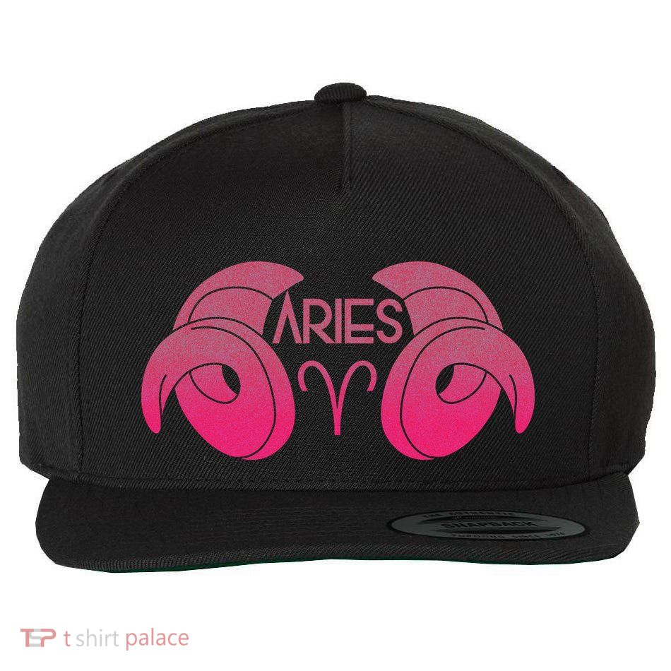 Zodiac Aries Ram Horns Wool Snapback Cap
