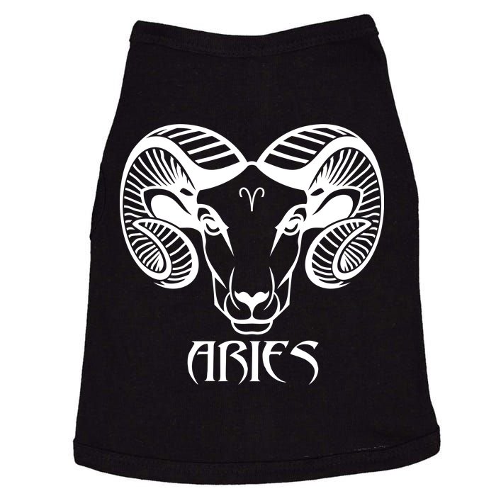 Zodiac Aries Ram Horns Face Doggie Tank