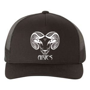 Zodiac Aries Ram Horns Face Yupoong Adult 5-Panel Trucker Hat