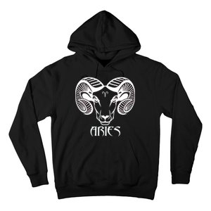 Zodiac Aries Ram Horns Face Hoodie