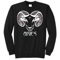 Zodiac Aries Ram Horns Face Sweatshirt