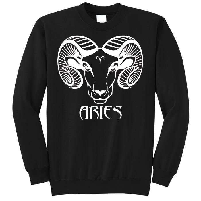 Zodiac Aries Ram Horns Face Sweatshirt