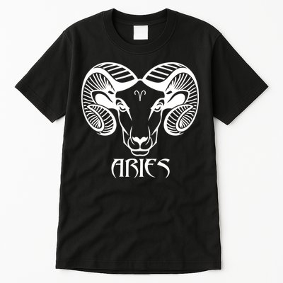 Zodiac Aries Ram Horns Face Tall T-Shirt