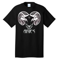 Zodiac Aries Ram Horns Face Tall T-Shirt