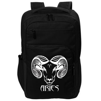 Zodiac Aries Ram Horns Face Impact Tech Backpack