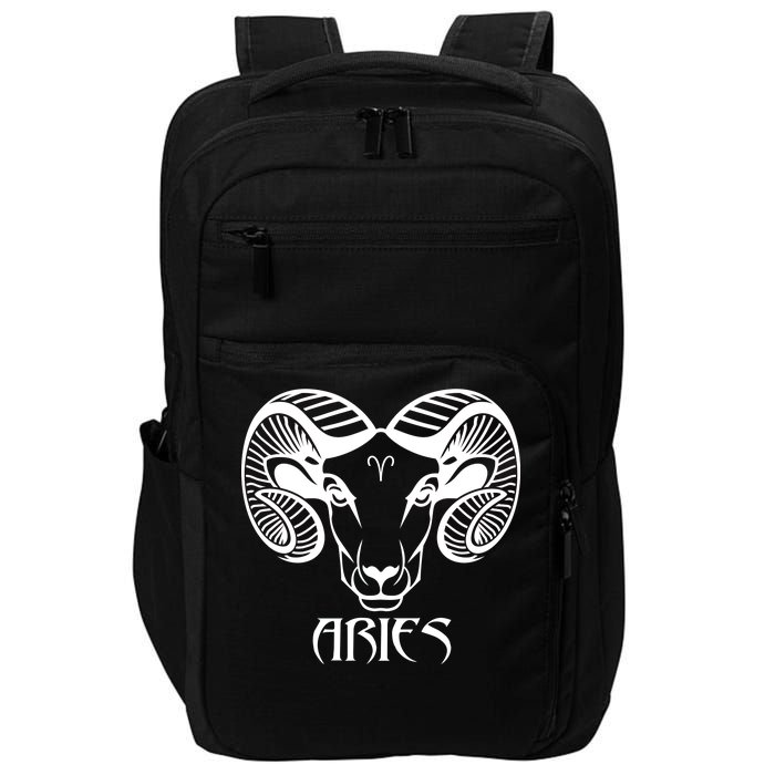 Zodiac Aries Ram Horns Face Impact Tech Backpack