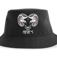 Zodiac Aries Ram Horns Face Sustainable Bucket Hat