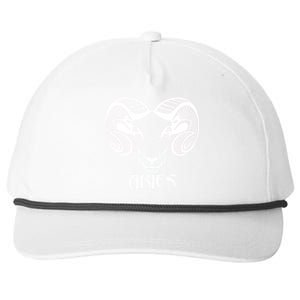 Zodiac Aries Ram Horns Face Snapback Five-Panel Rope Hat