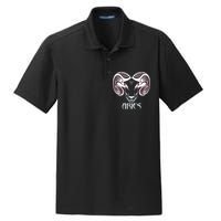 Zodiac Aries Ram Horns Face Dry Zone Grid Polo