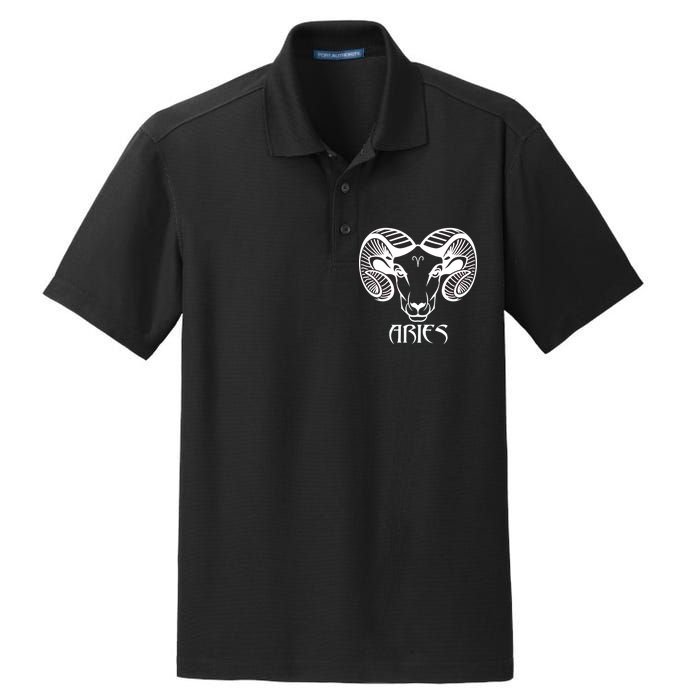 Zodiac Aries Ram Horns Face Dry Zone Grid Polo