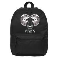 Zodiac Aries Ram Horns Face 16 in Basic Backpack