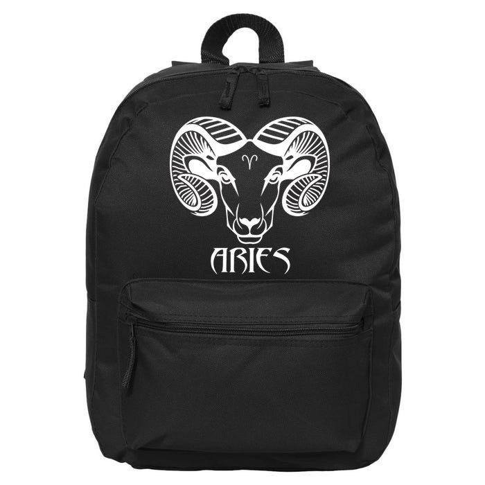 Zodiac Aries Ram Horns Face 16 in Basic Backpack