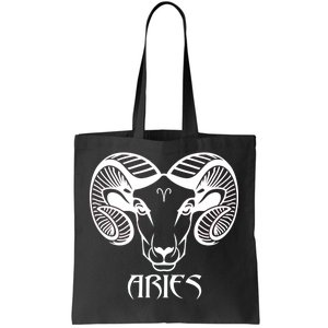 Zodiac Aries Ram Horns Face Tote Bag