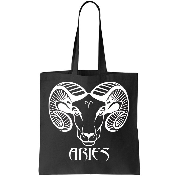 Zodiac Aries Ram Horns Face Tote Bag