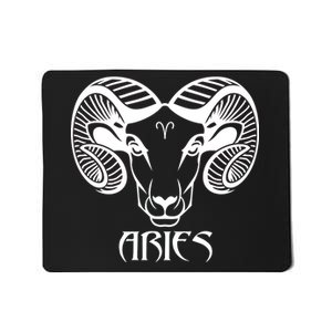 Zodiac Aries Ram Horns Face Mousepad