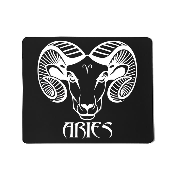 Zodiac Aries Ram Horns Face Mousepad