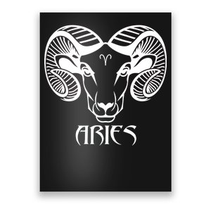 Zodiac Aries Ram Horns Face Poster