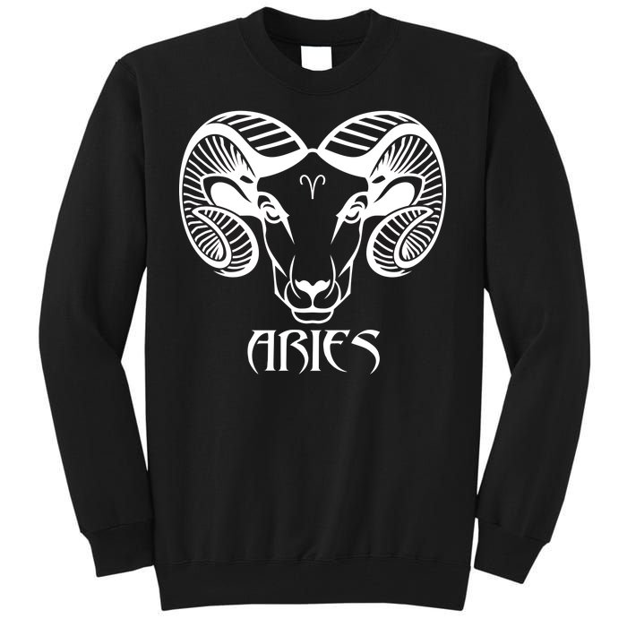 Zodiac Aries Ram Horns Face Tall Sweatshirt