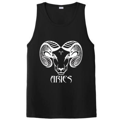 Zodiac Aries Ram Horns Face PosiCharge Competitor Tank