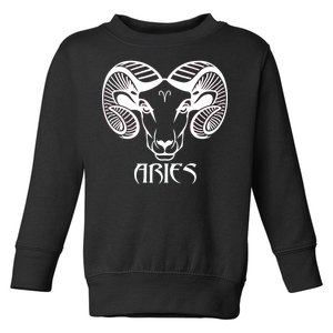 Zodiac Aries Ram Horns Face Toddler Sweatshirt