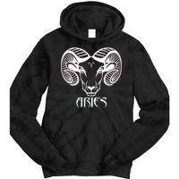 Zodiac Aries Ram Horns Face Tie Dye Hoodie