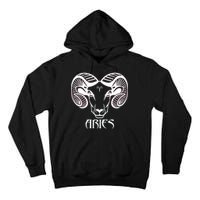 Zodiac Aries Ram Horns Face Tall Hoodie