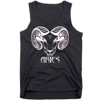 Zodiac Aries Ram Horns Face Tank Top