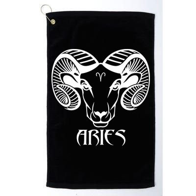 Zodiac Aries Ram Horns Face Golf Towel