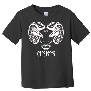 Zodiac Aries Ram Horns Face Toddler T-Shirt