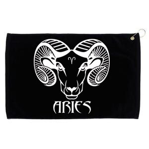 Zodiac Aries Ram Horns Face Grommeted Golf Towel