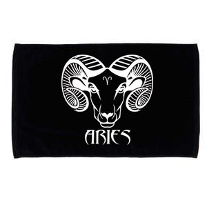 Zodiac Aries Ram Horns Face Microfiber Hand Towel