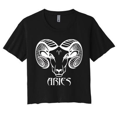 Zodiac Aries Ram Horns Face Crop Top