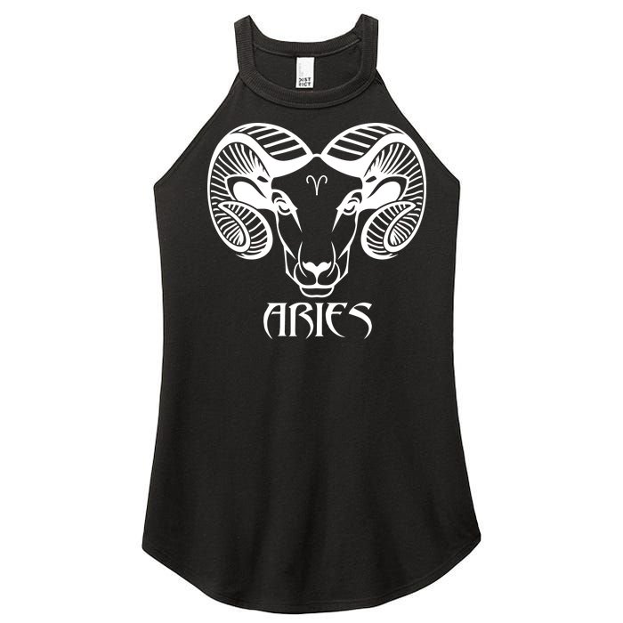 Zodiac Aries Ram Horns Face Women's Perfect Tri Rocker Tank