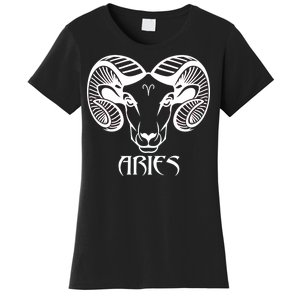 Zodiac Aries Ram Horns Face Women's T-Shirt