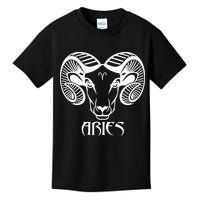 Zodiac Aries Ram Horns Face Kids T-Shirt