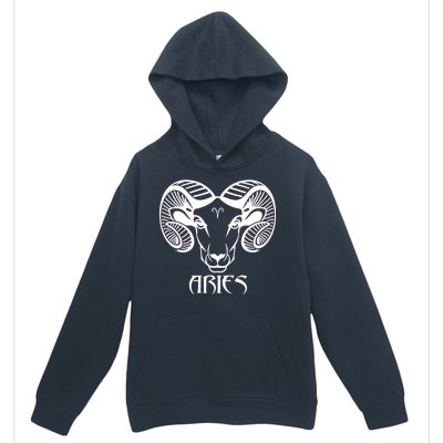 Zodiac Aries Ram Horns Face Urban Pullover Hoodie