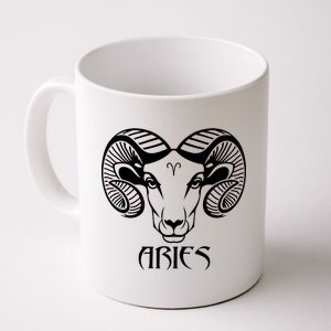 Zodiac Aries Ram Horns Face Coffee Mug