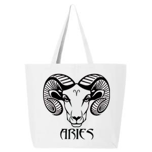 Zodiac Aries Ram Horns Face 25L Jumbo Tote