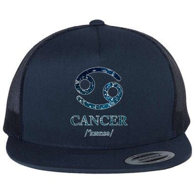 Zodiac Birthday Cancer Vintage Flat Bill Trucker Hat