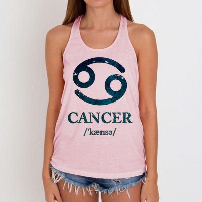 Zodiac Birthday Cancer Vintage Women's Knotted Racerback Tank