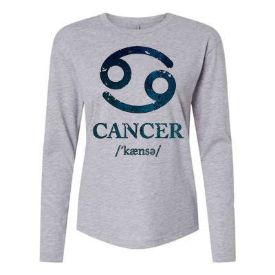 Zodiac Birthday Cancer Vintage Womens Cotton Relaxed Long Sleeve T-Shirt