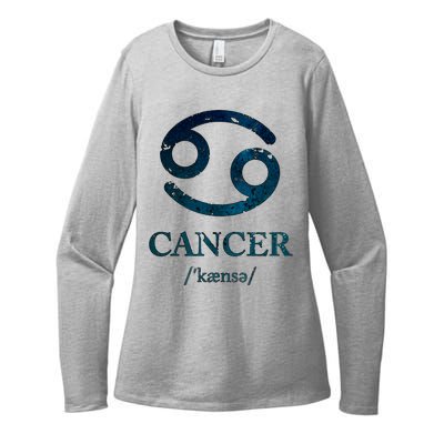 Zodiac Birthday Cancer Vintage Womens CVC Long Sleeve Shirt