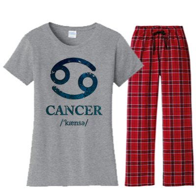 Zodiac Birthday Cancer Vintage Women's Flannel Pajama Set