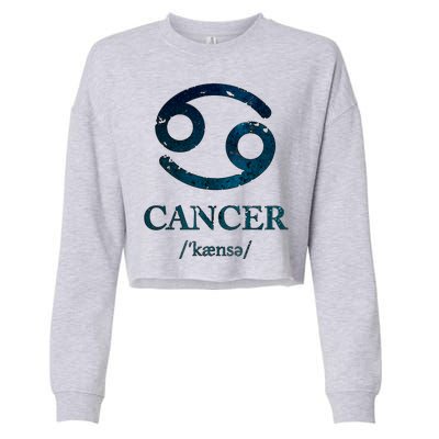 Zodiac Birthday Cancer Vintage Cropped Pullover Crew