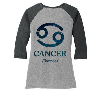 Zodiac Birthday Cancer Vintage Women's Tri-Blend 3/4-Sleeve Raglan Shirt