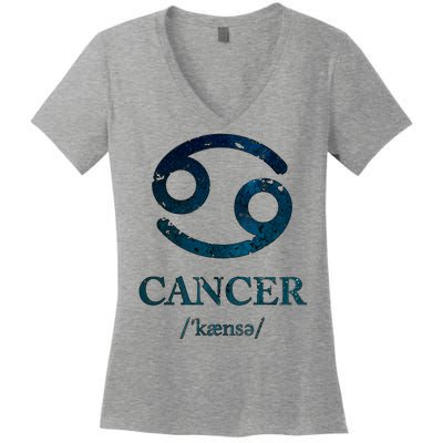 Zodiac Birthday Cancer Vintage Women's V-Neck T-Shirt