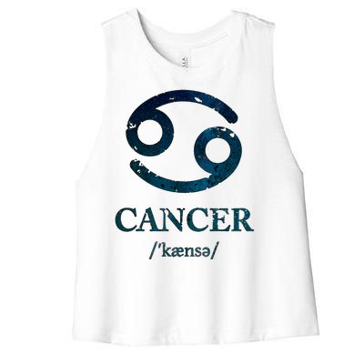 Zodiac Birthday Cancer Vintage Women's Racerback Cropped Tank