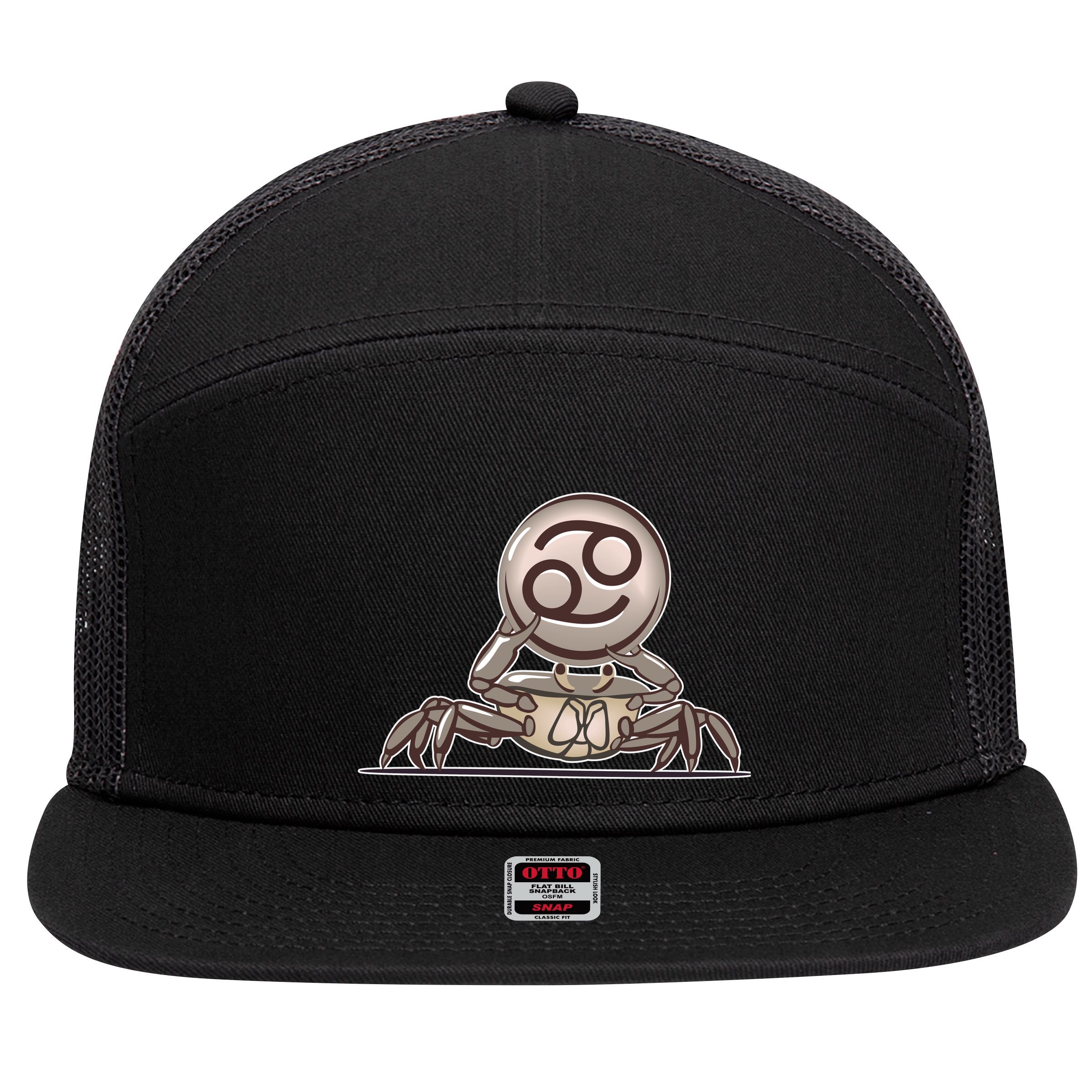 Zodiac Cancer Icon Gem 7 Panel Mesh Trucker Snapback Hat
