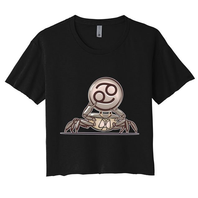 Zodiac Cancer Icon Gem Crop Top